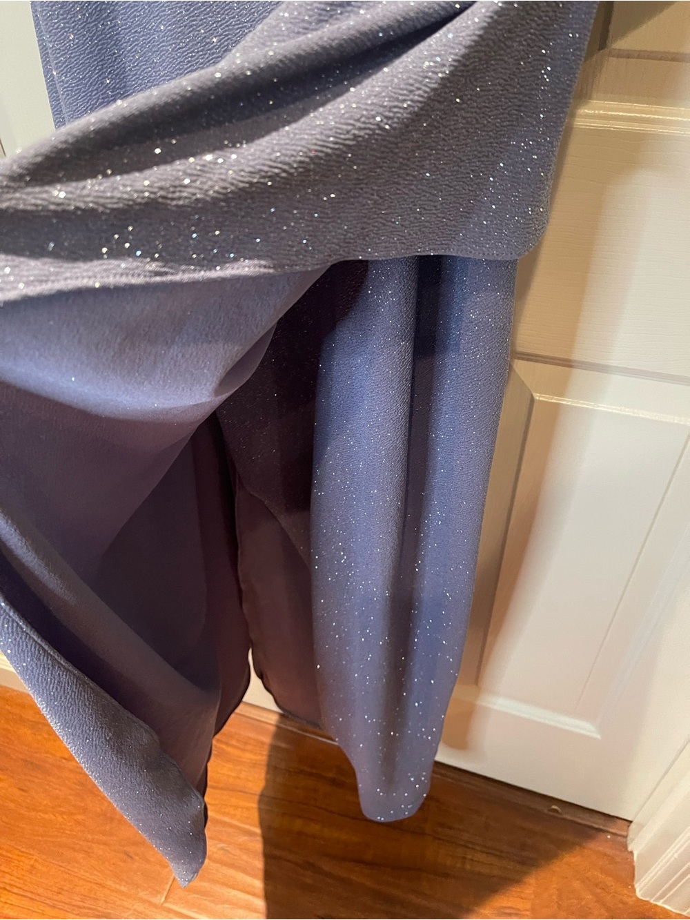Plus-Size Glitter Wrap Maxi Dress in periwinkle Blue - Picture 10 of 16